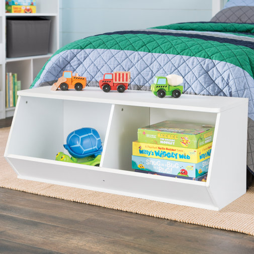 closetmaid kidspace white stackable angled bin